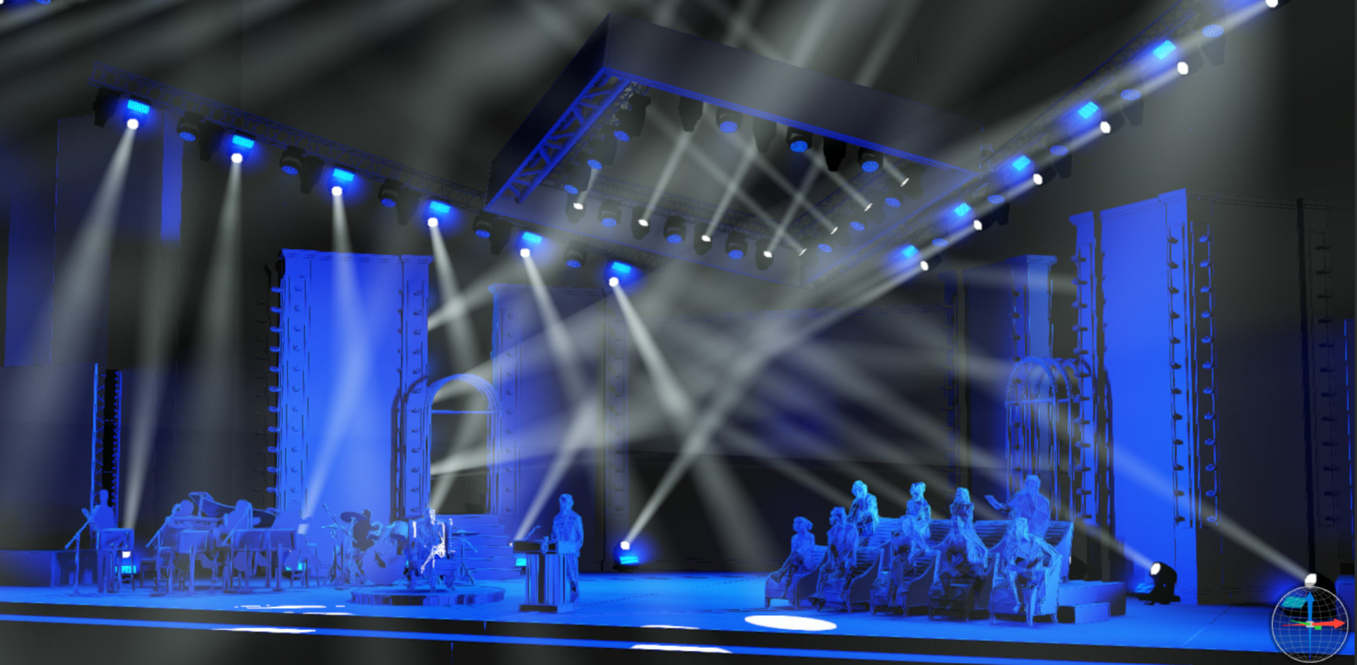 Second draft - Blue beams dramatic look