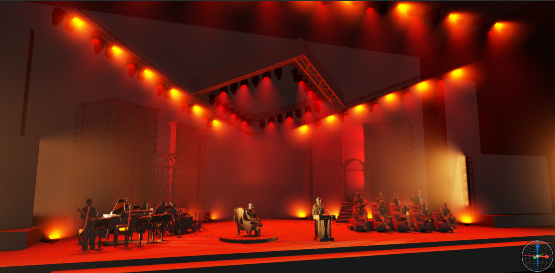 Second draft - Warm red amber look