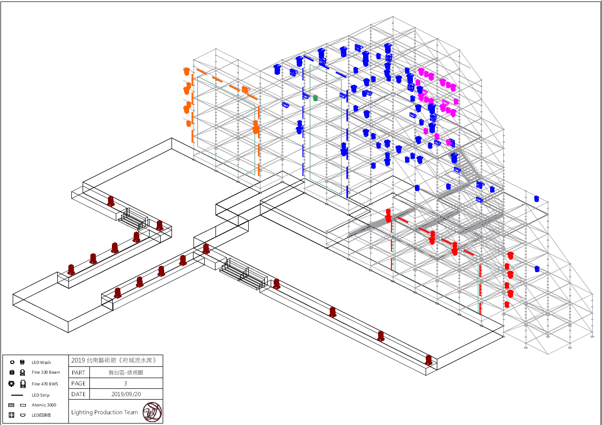 Flowing Feast - Light Plot (3D view)