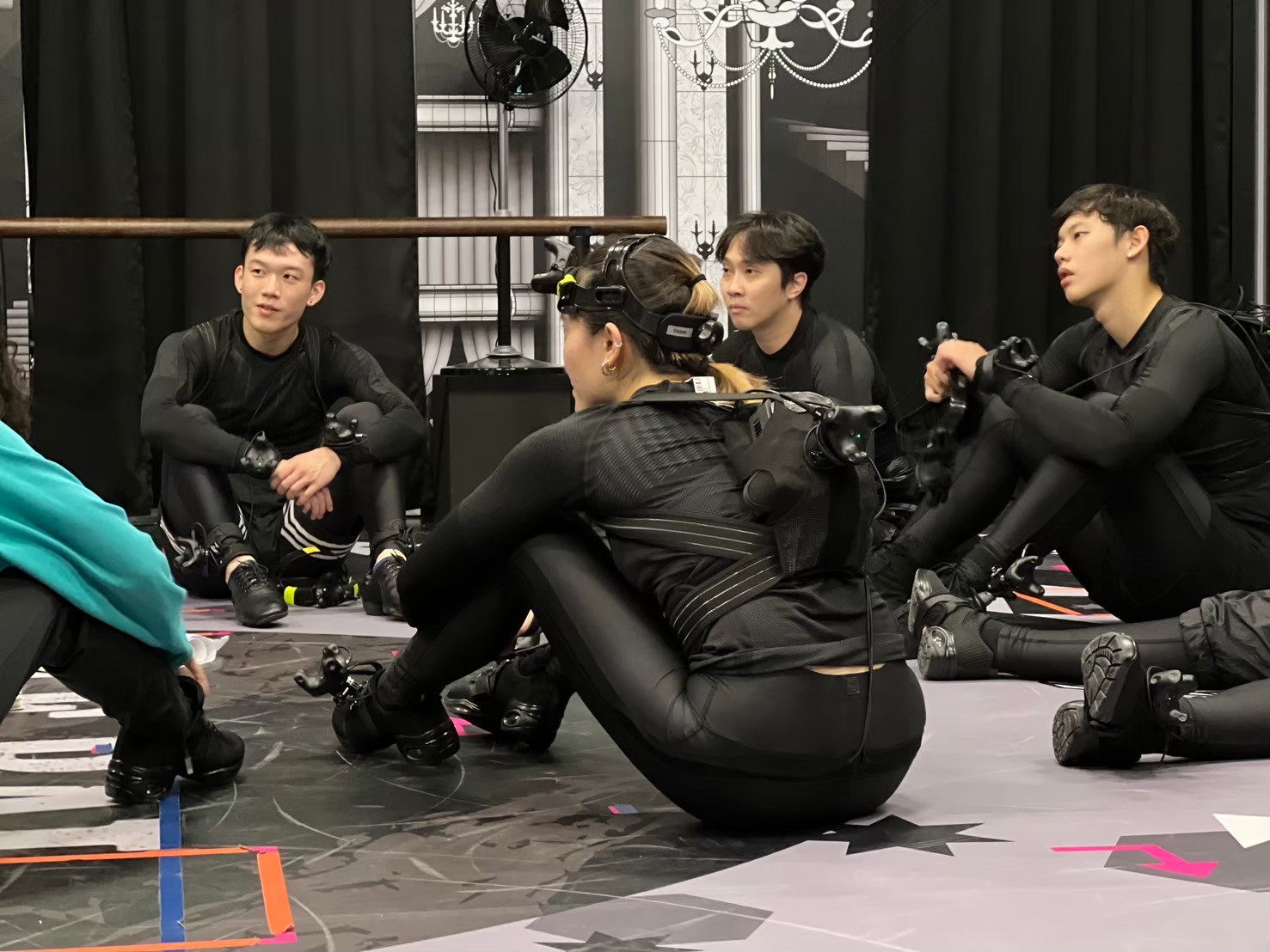 Mocap performers in discussion