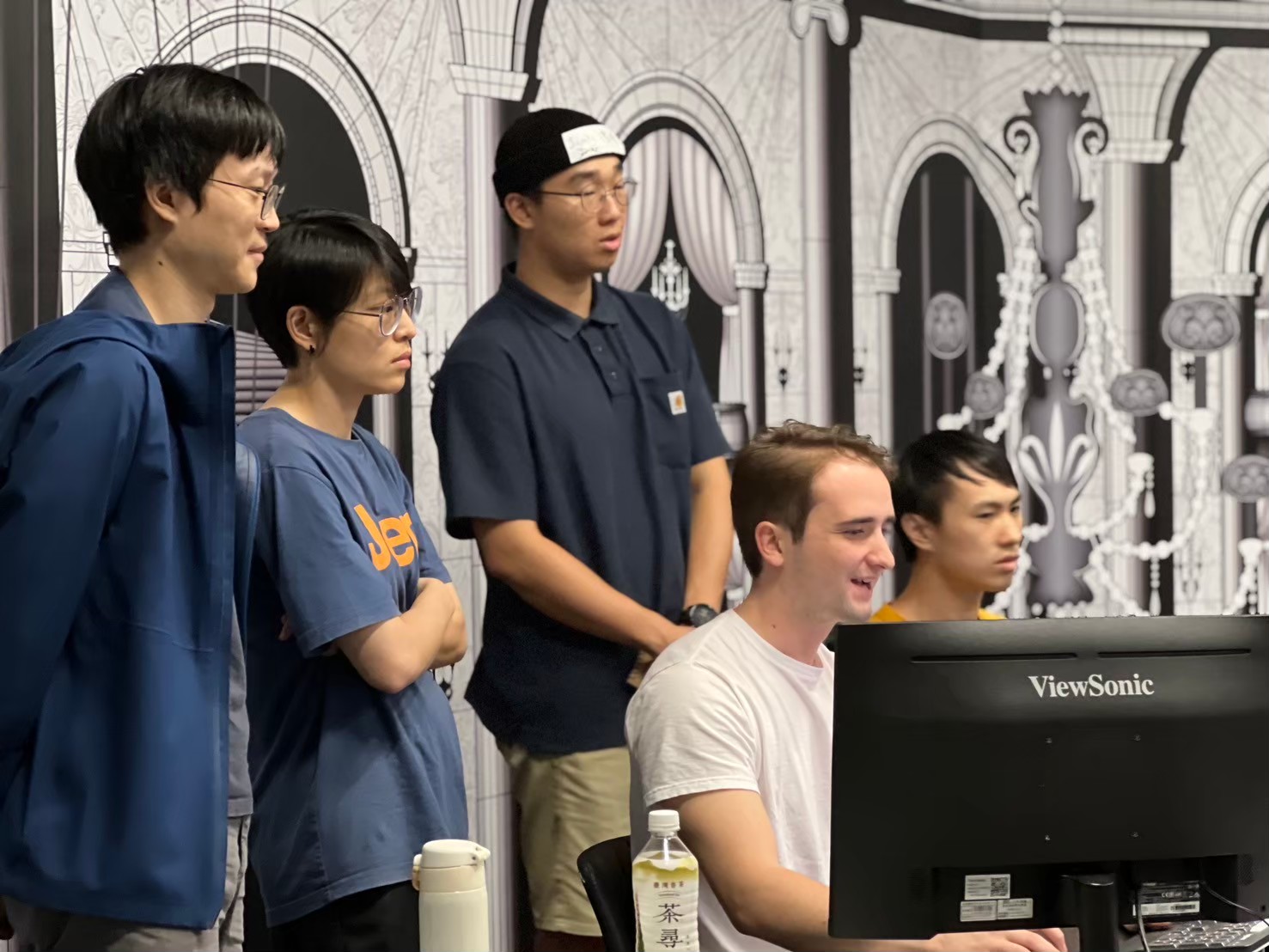 Performer guiding audience in VR