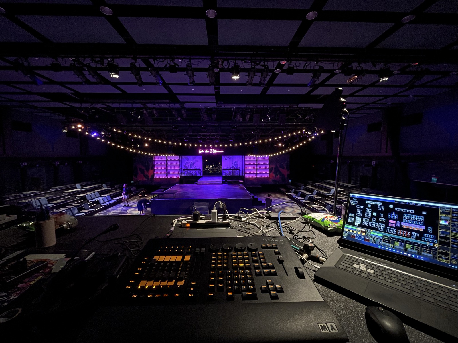 grandMA Command Wing at the venue during tech rehearsal