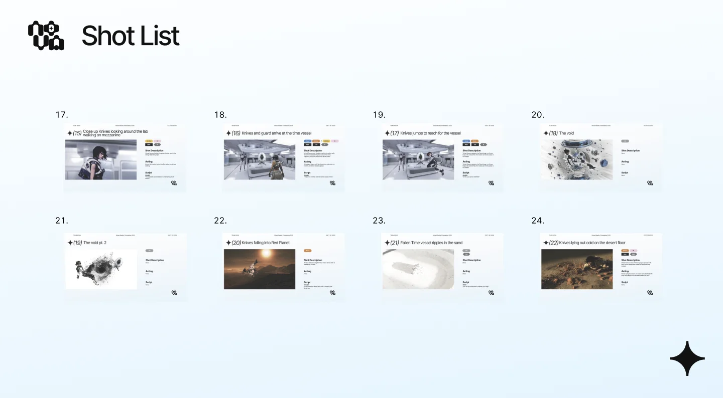 Shot list - shots 17-24