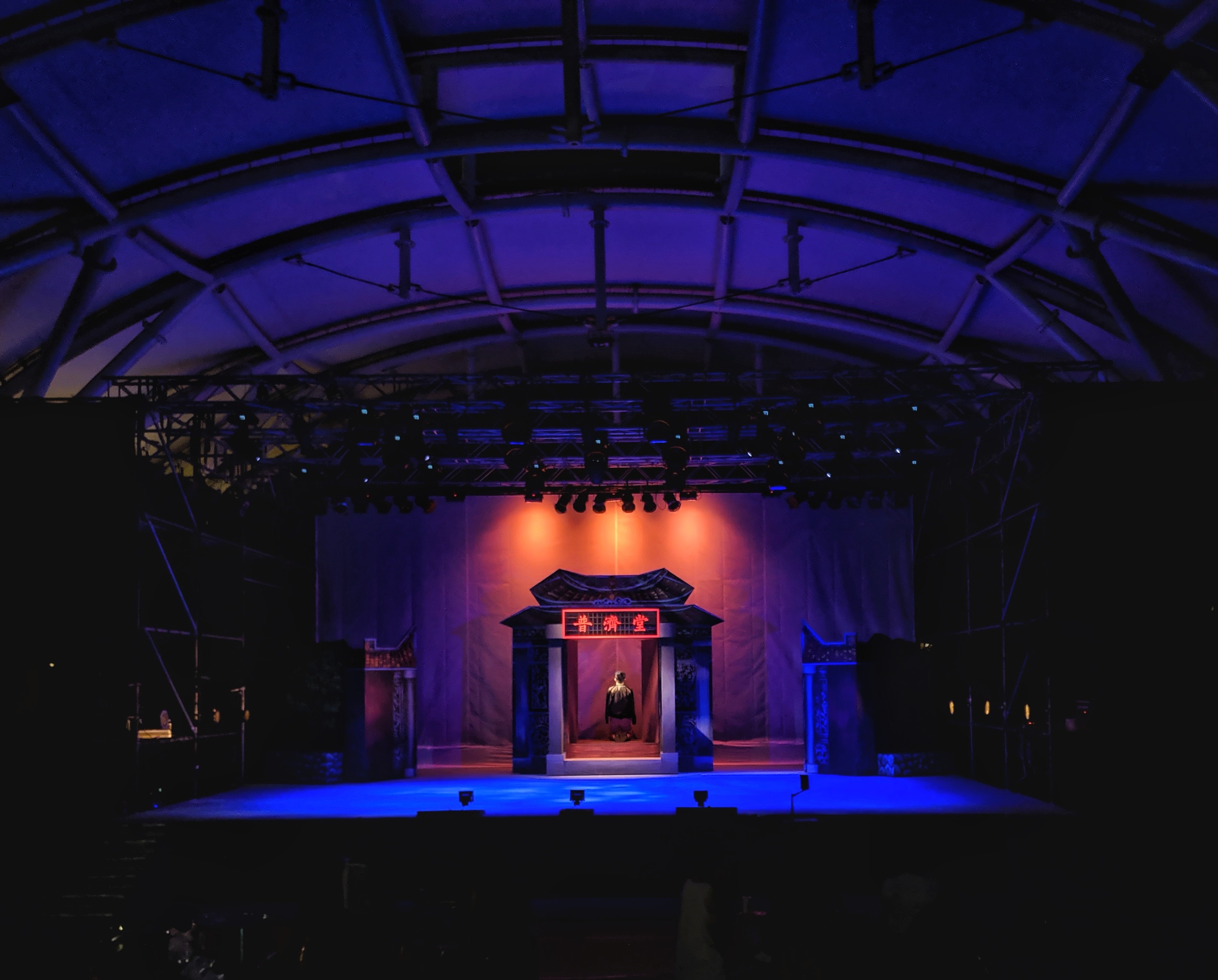 Temple shrine in warm light