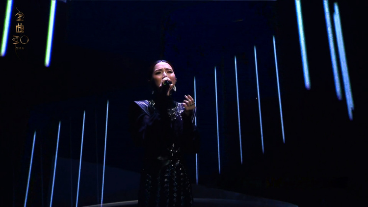 G.E.M. close-up with vertical laser lines