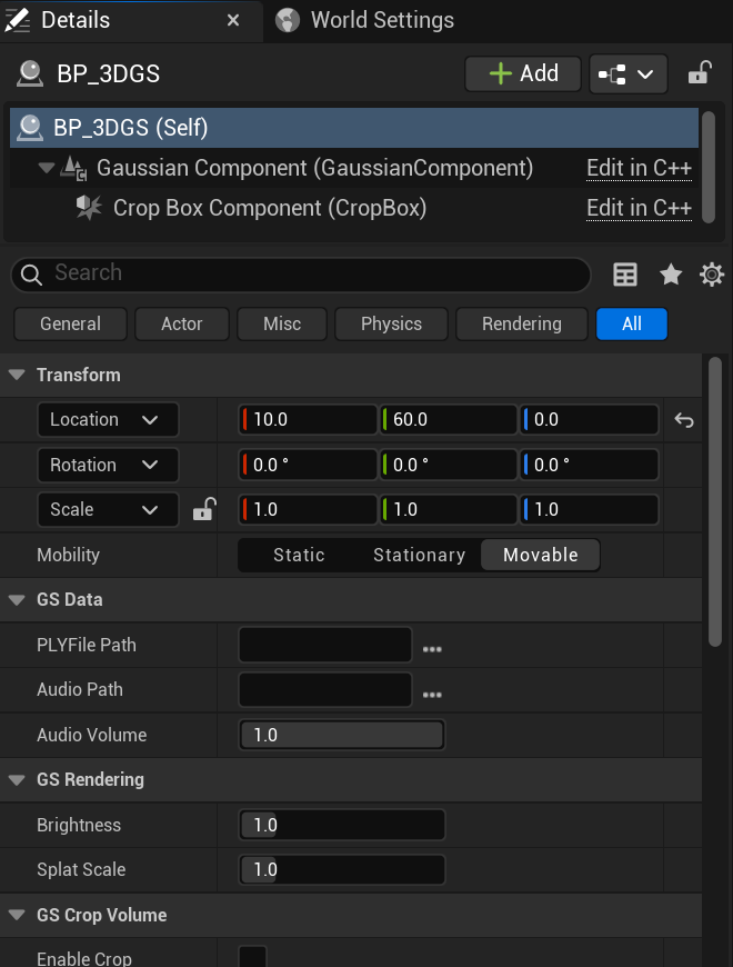 BP_3DGS details panel