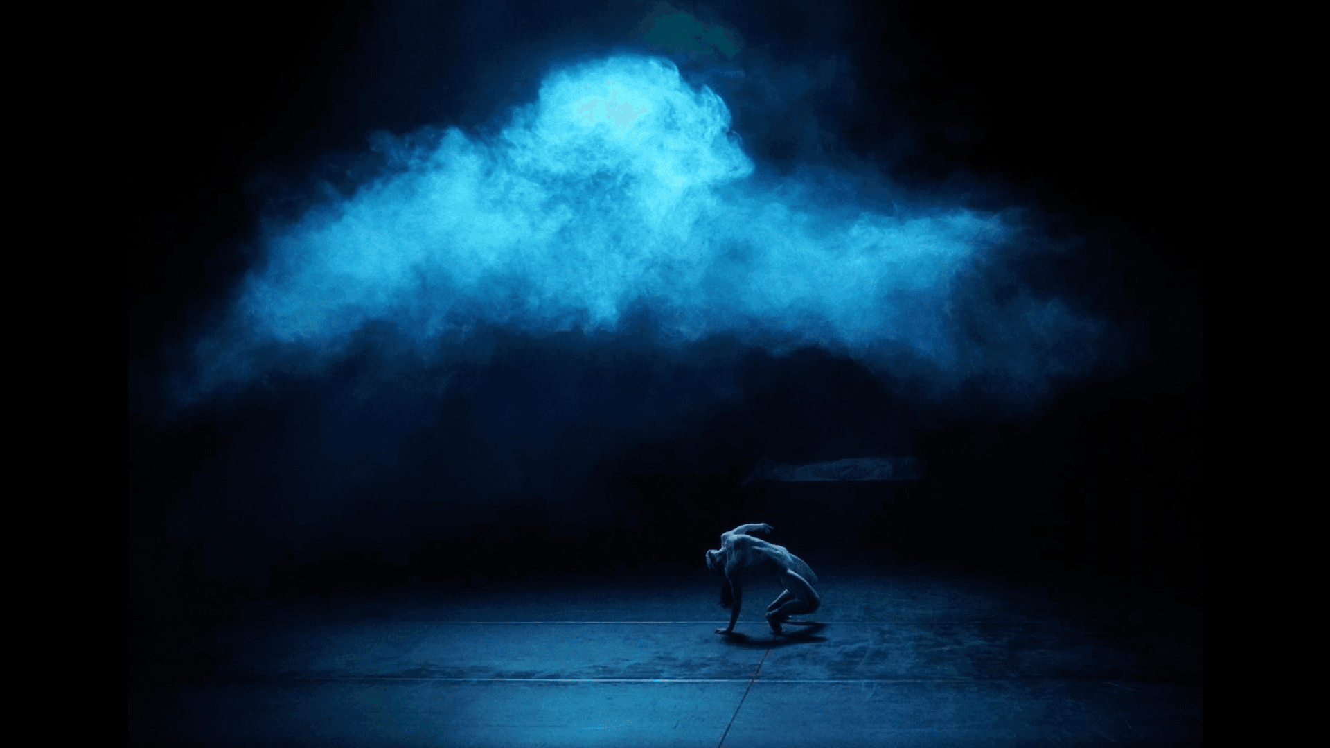Blue smoke - crouching dancer