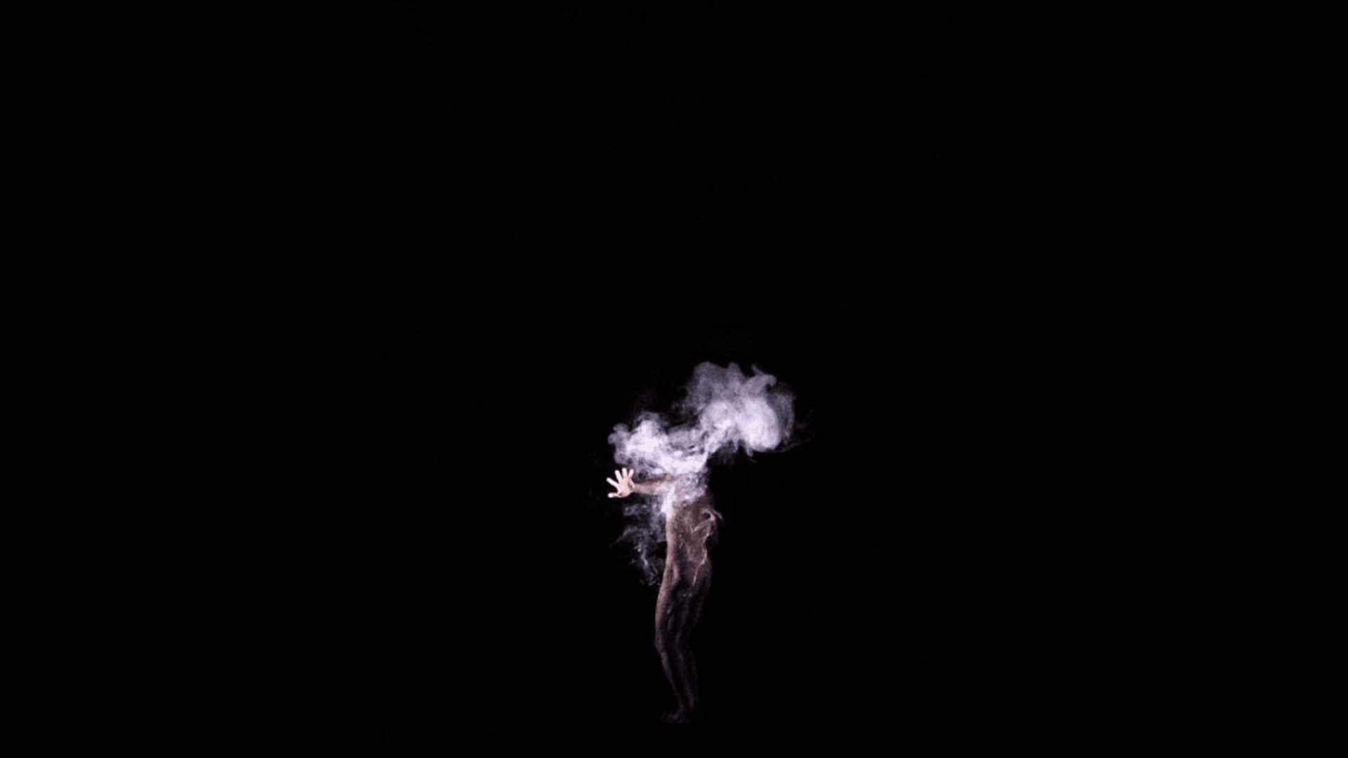 White smoke - reaching hand