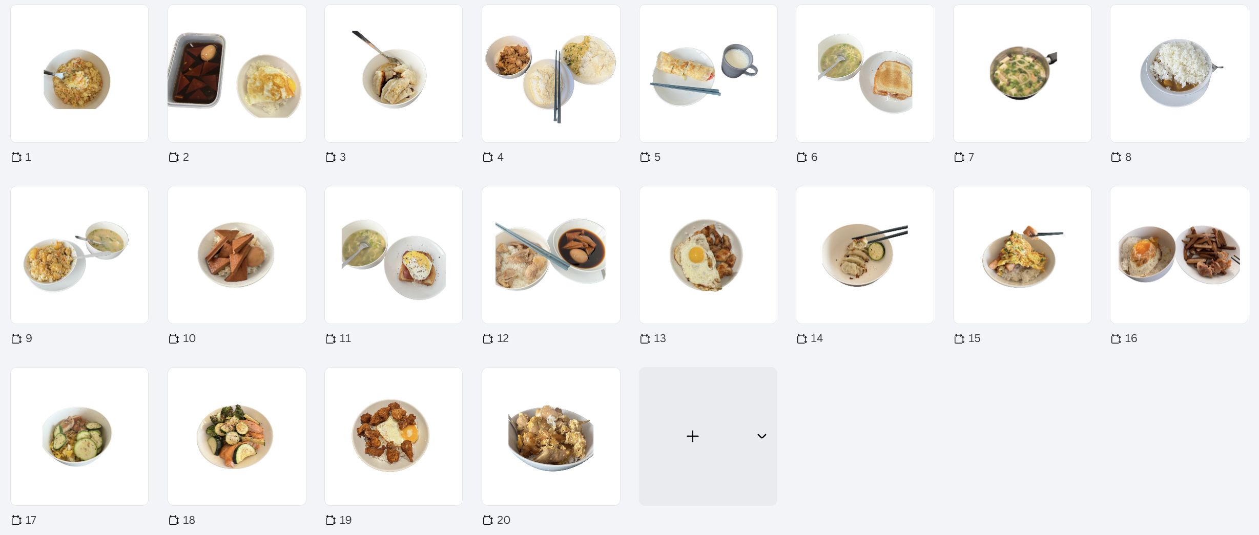 Alpha-masked food photos composite for desk area