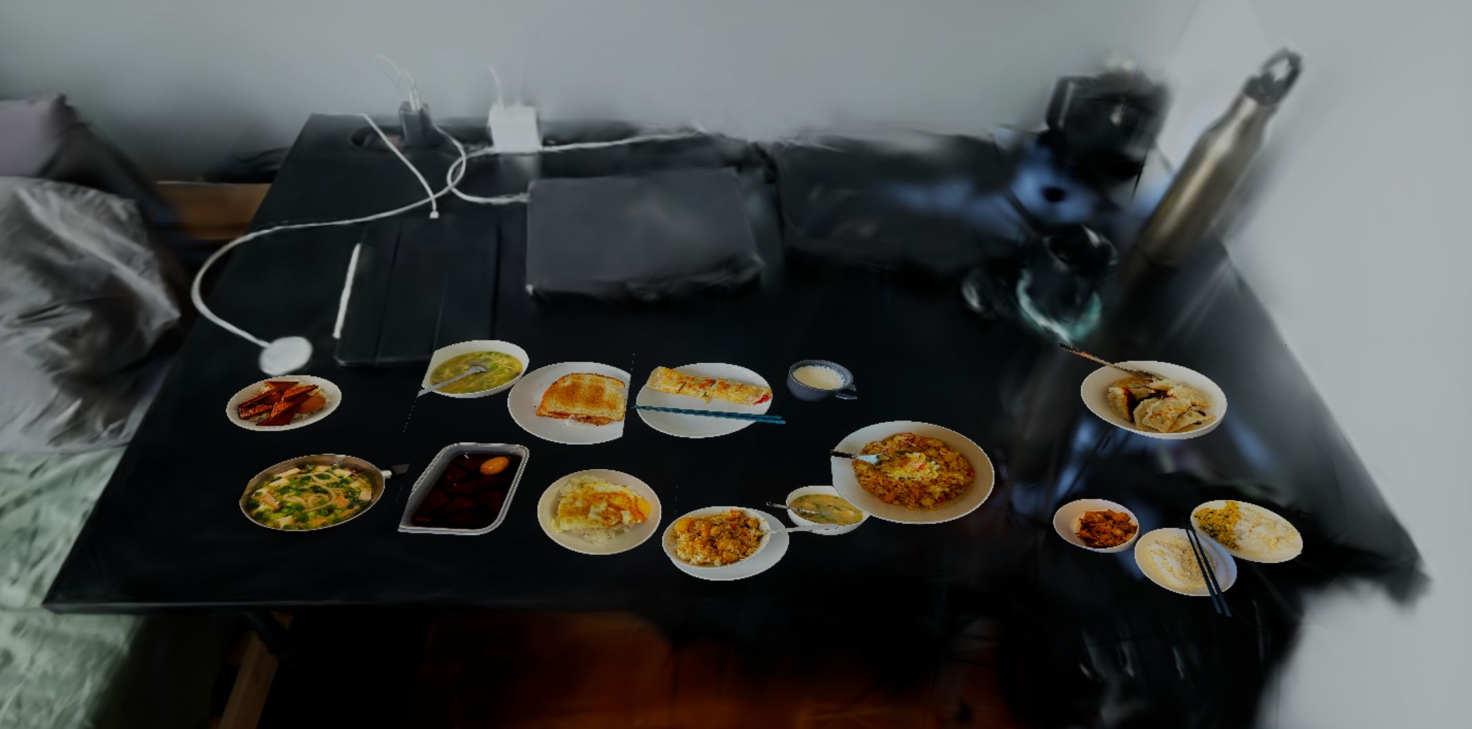 BP_Clip test - food photos placed on desk in 3DGS scene